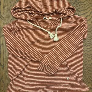 Roxy‎ Rust and White Striped Hoodie